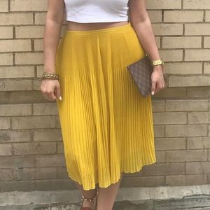 Zara Mustard A Line Skirt